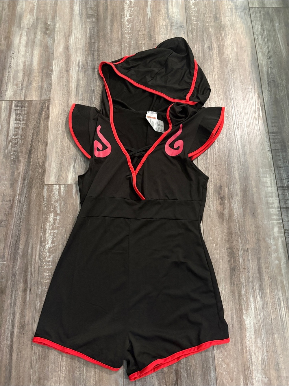 Women’s Ninja Halloween Costume Black Red Dragon Adult Medium M